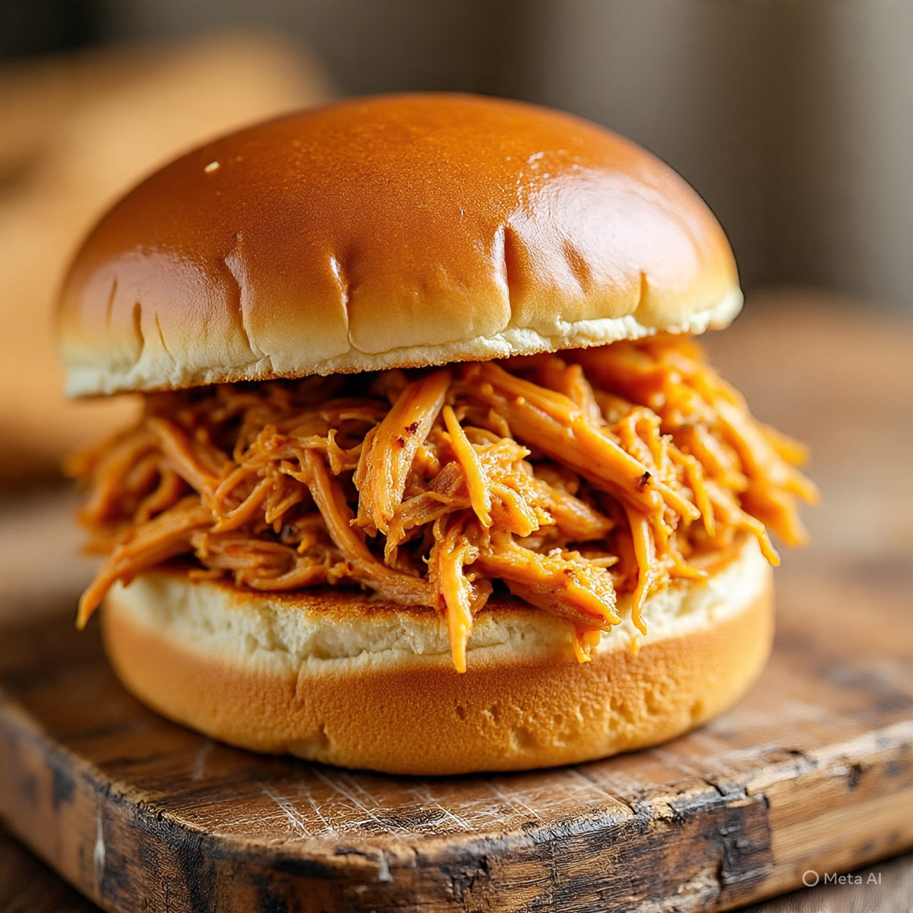 Smoked Pulled Chicken On a Roll