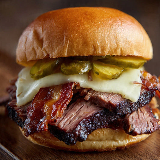 B.B.C  Brisket  Bacon  Cheddar  on a Roll
