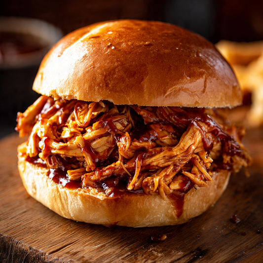 Smoked Pulled Chicken On a Roll