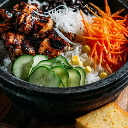 Charred BBQ Chicken Rice Bowl