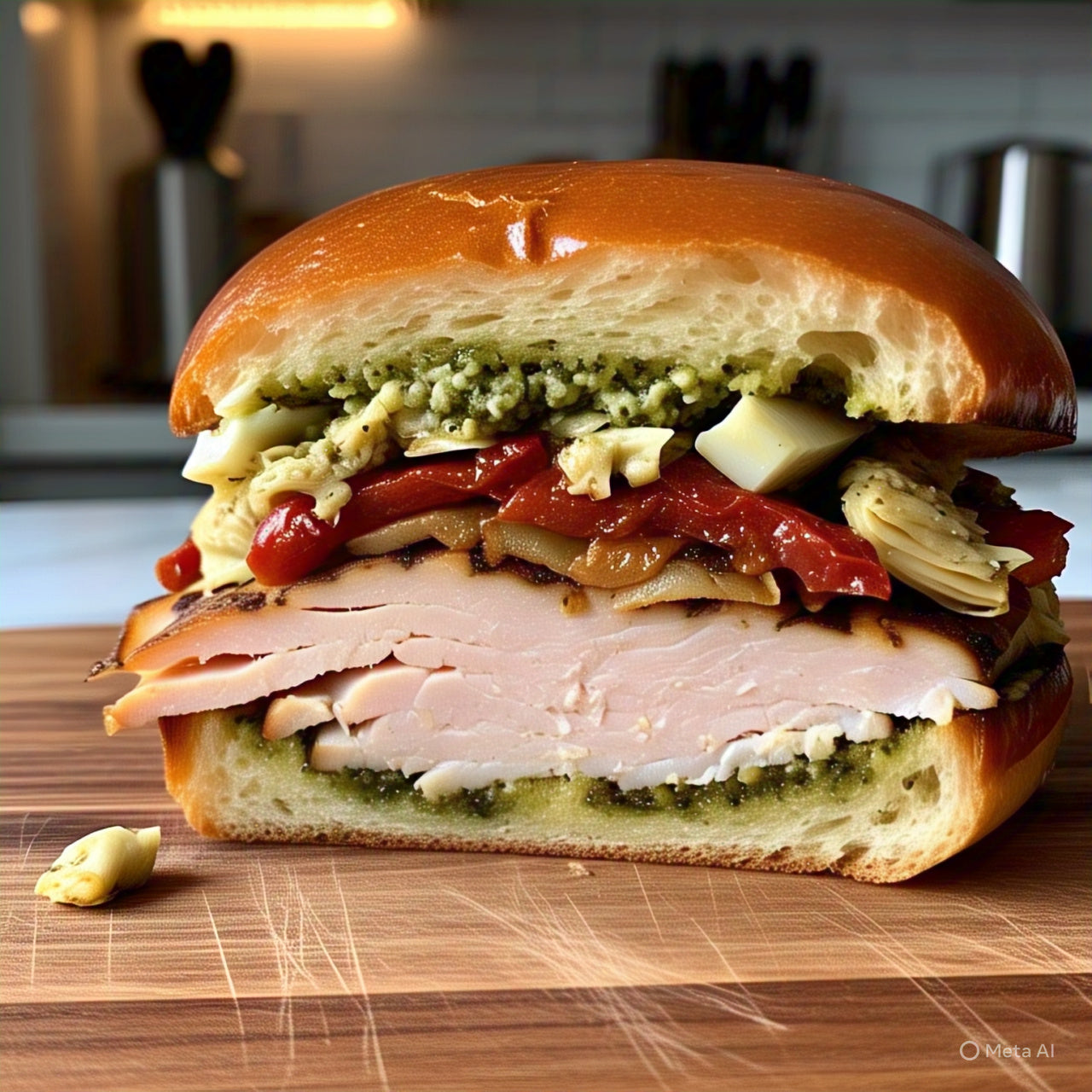 Smoked Turkey Sun Dried Tomato / Pesto Sandwich