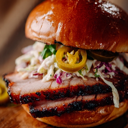 Applewood Smoked Pork Loin on a Roll