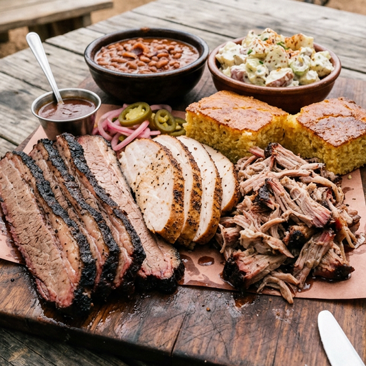 Bub's Backyard BBQ COMBO Brisket * Turkey * Pork Shoulder