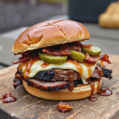 B.B.C  Brisket  Bacon  Cheddar  on a Roll