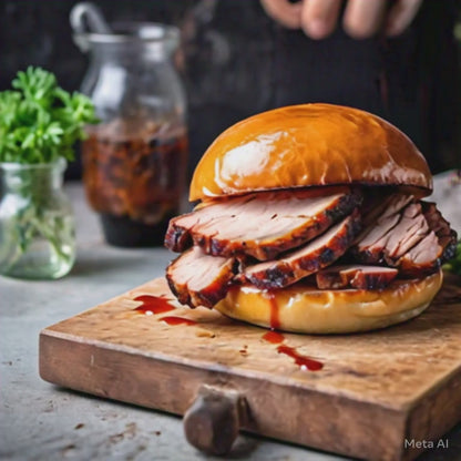 Applewood Smoked Pork Loin on a Roll