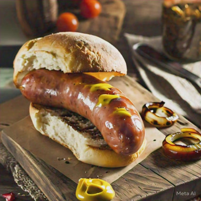 Charred Smoked Sausage on a Roll