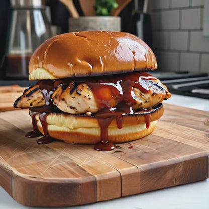 Southern BBQ Chicken Breast Sandwich w/ charred pineapple slaw on a Roll