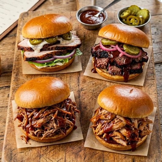 Pit Master Sampler: Brisket - Pork - Turkey - Chicken